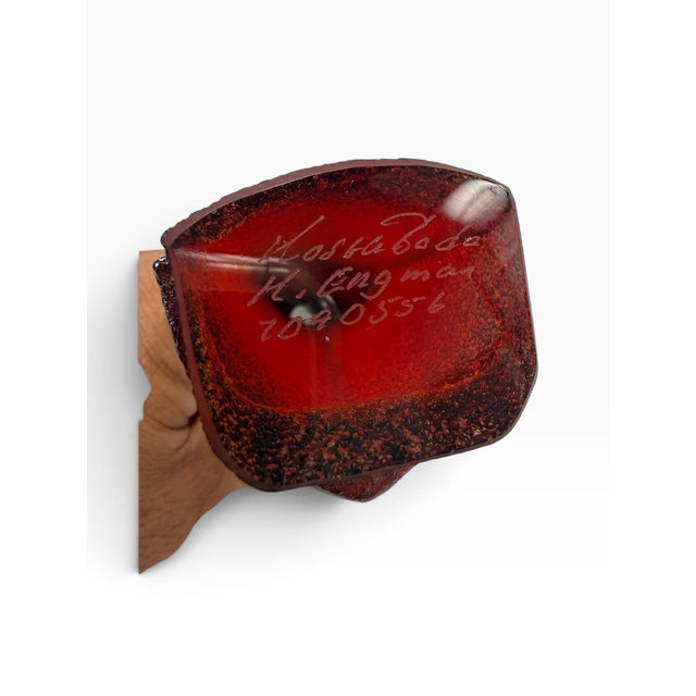 Kosta Boda "Catwalk" Series "Pretty Woman" Red Art Glass Sculpture by Kjell Engman For Sale In West Palm - Image 6 of 6