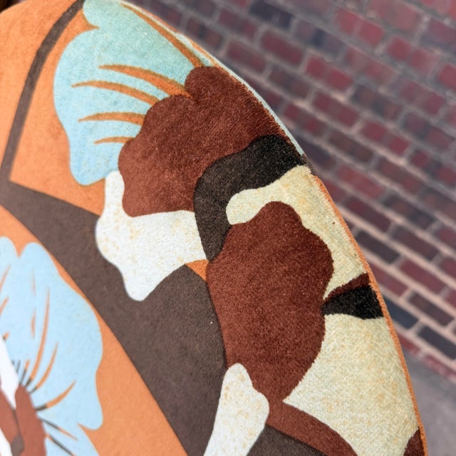Brown Three Panel Upholstered Folding Room Divider Covered in Jack Lenor Larsen Fabric For Sale - Image 8 of 12