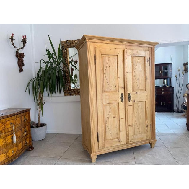 Biedermeier Farmhouse Cupboard in Softwood For Sale - Image 5 of 11