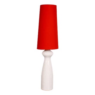 Mid-Century Red & White Floor Lamp For Sale