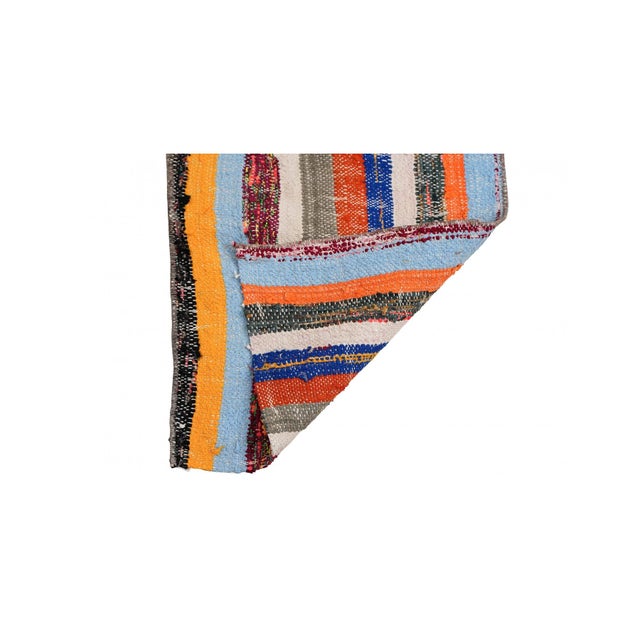 Mid-Century Modern Striped Vintage Mini Kilim Rug - 1`5″ X 3`11″ For Sale - Image 3 of 3
