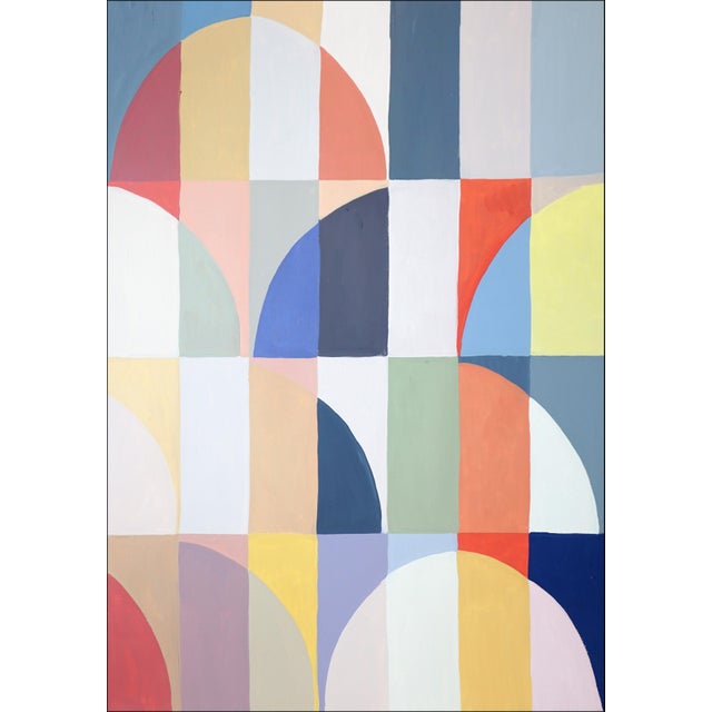 2026, Modern Bauhaus, Original Painting Diptych, Gilded Bloom, Acrylic on Watercolor Paper by Natalia Roman For Sale - Image 4 of 10