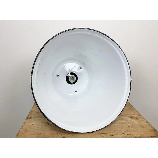 Vintage Black Enamel Industrial Pendant Light, 1960s For Sale - Image 11 of 12
