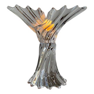 Vintage Art Vannes French Blown Crystal Table Lamp, Circa 1970s For Sale