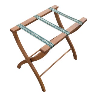 Vintage Wooden Folding Luggage Rack Stand For Sale
