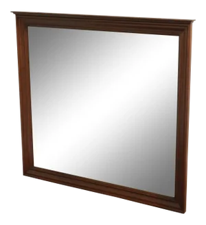 Traditional Cherry Wood Frame Beveled Mirror