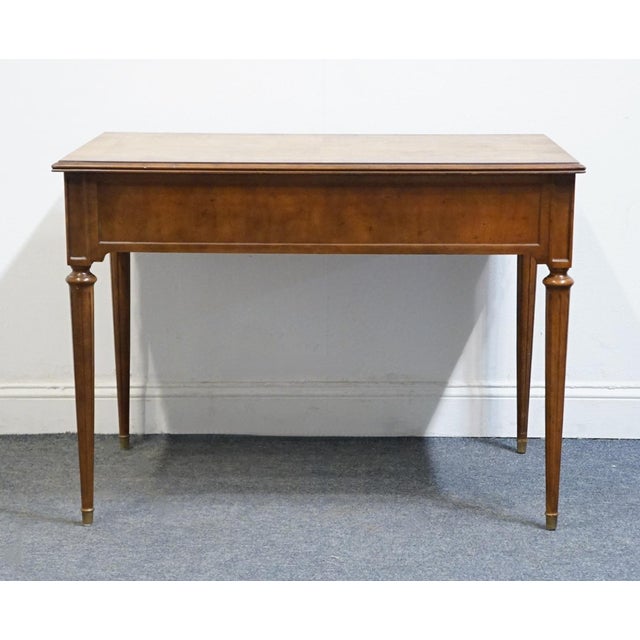 Henredon Furniture Banded Bookmatched Walnut Italian Provincial Style 40" Writing Desk For Sale - Image 11 of 12