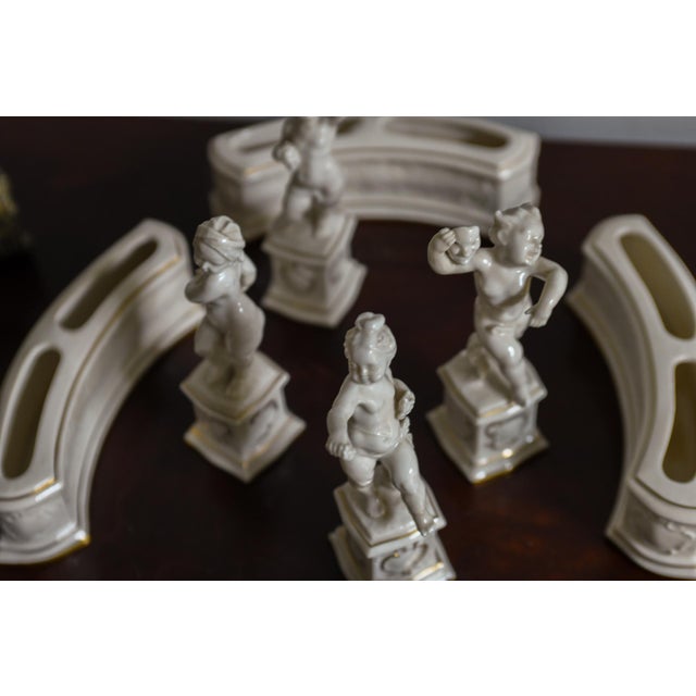 English 1960s Hutschenreuther Carl Werner Four Seasons Cherubs Porcelain Garniture Set Germany For Sale - Image 3 of 7