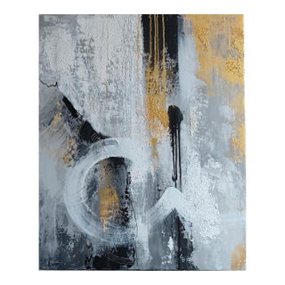 Olha Komisaryk. “Everything Flow, Everything Changes” Monochrome Interior Painting — Original Acrylic Painting on Canvas For Sale