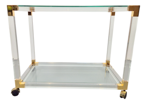 Regency Bar Cart in Acrylic and Glass by Charles Hollis Jones, 1970s