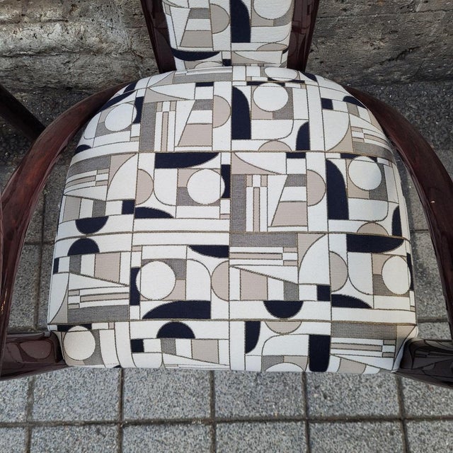 Art Deco Chairs Upholstered in Euphoria Cubista, Misia Paris, France, 1970s, Set of 4 For Sale - Image 15 of 18