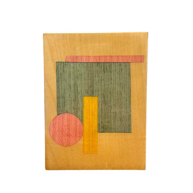 A striking example of 1970s modern design, this vintage wooden keepsake box by Abraham & Straus reflects the era's...