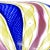 Mid 20th Century Vintage Murano Cobalt Blue Pink Yellow Zafirico Ribbons Italian Art Glass Trinket Jewelry Ring Dish For Sale - Image 5 of 7