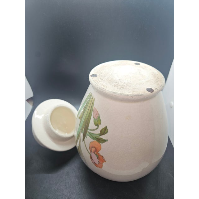1970s Vintage Ginger Jar With Flower/Butterfly Motif, Made in Japan For Sale - Image 5 of 5