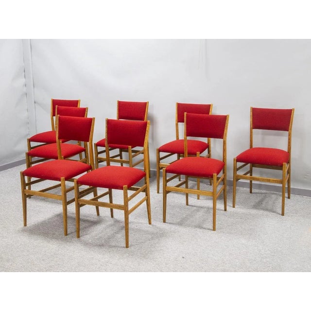 Mid-Century Leggera Chairs by Gio Ponti, Set of 8, in Very Good conditions. Designed 1950 to 1959 This piece has an...