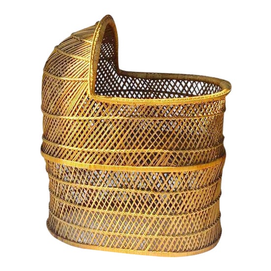 Vintage Rattan Bassinet Bohemian Nursery Baby Crib Buri ...