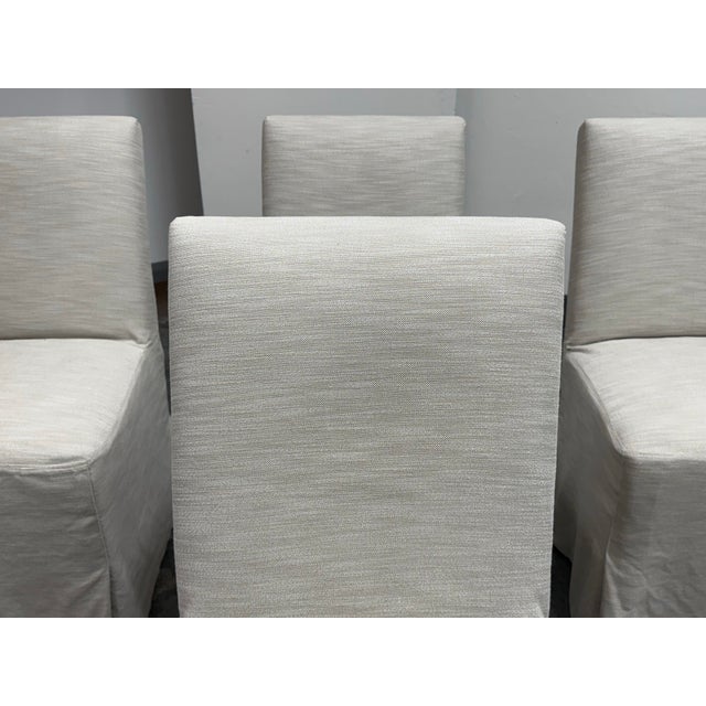 Textile Crate & Barrel Addison Slipcovered Dining Chairs, Set of Four For Sale - Image 7 of 12