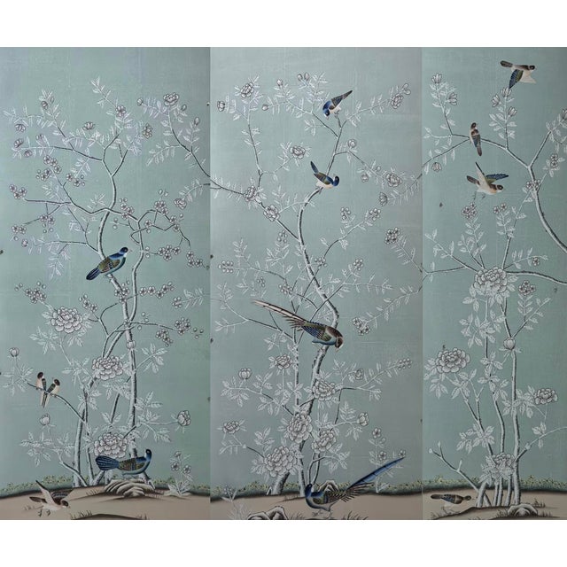 Bring the quiet elegance of traditional Chinese art into your home with this beautiful hand-painted Chinoiserie wall...