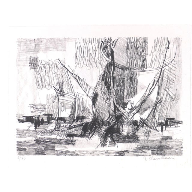 Composition - Original Lithograph by J. Chevolleau - Late 20th Century Late 20th Century For Sale - Image 3 of 3