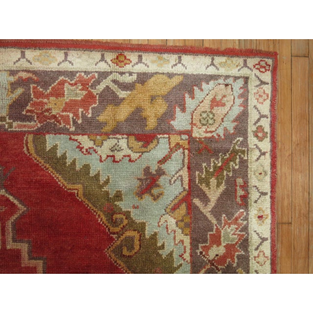 Early 20th Century Antique Zabihi Collection Oushak Foyer Size Rug - 5'7" x 7'9" For Sale - Image 5 of 8
