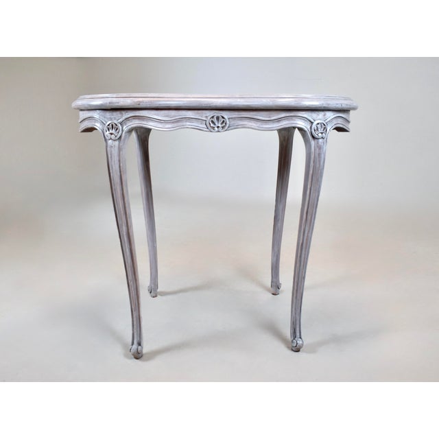 Louis XV Style Marble Top Kidney Shape Side Table For Sale - Image 12 of 12