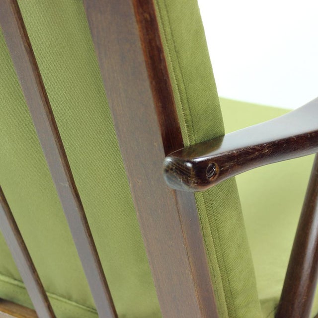 Beautiful Boomerang Armchair, produced by TON in 1960s. Original Thonet design. This armchair has been fully restored into...