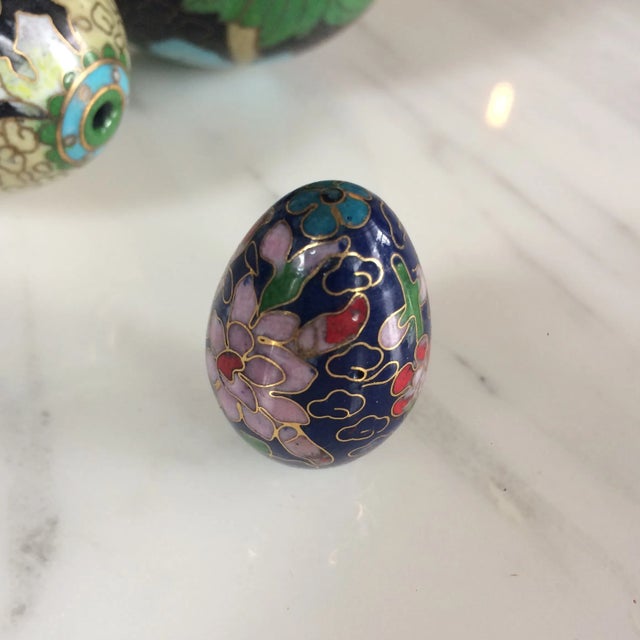 Chinese Chinoiserie Cloisonné Enamel Eggs Set of 4 Chairish