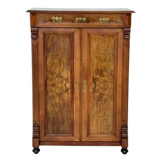 Antique Gründerzeit Vertiko Chest of Drawers in Walnut Veneer with Brass Fittings, 1900s For Sale