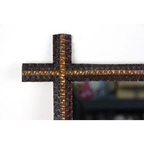 Rustic Rustic Tramp Art Handcarved Wall Mirror, Austria, 1880s For Sale - Image 3 of 18