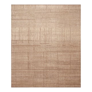 Nazmiyal Collection Modern Abstract Beige Rug For Sale