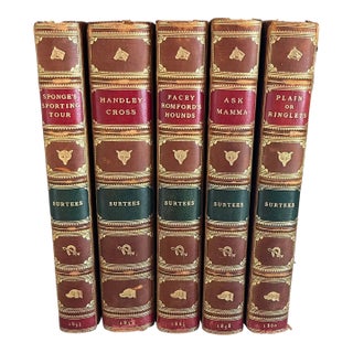 Antique 19th Century Fine Leather Bindings - Books by Robert Smith Surtees - 5 Volumes For Sale