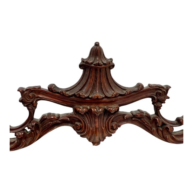 Wood Chinese Chippendale Chinoiserie Pagoda j.b. Van Sciver Mahogany 4 Pc. Headboard Highboy Chest Mirror For Sale - Image 7 of 10