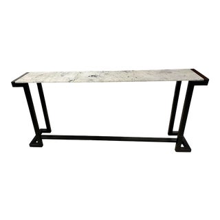 Vanguard Furniture Vellum Panel and Black Metal Sofa / Console Table For Sale