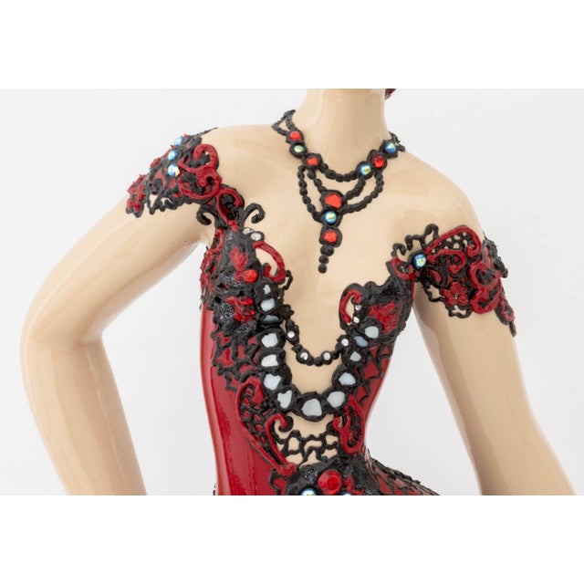 Early 21st Century Josepha Standing Woman in a Red Dress Resin Sculpture For Sale - Image 5 of 14