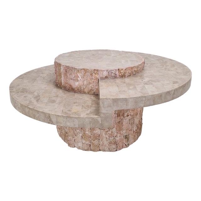 Round Fossil Stone Coffee Table from Magnussen Ponte, 1980s For Sale