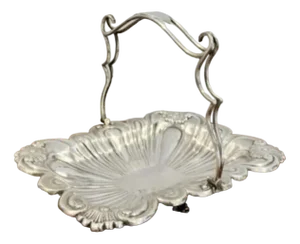Edwardian Silver Plated Ornate Cake Basket, 1900s
