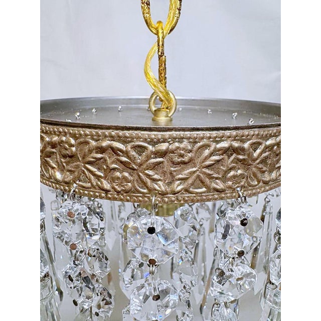 Metal 1950s Italian Brass Upside Down Layered Cake Chandelier For Sale - Image 7 of 8