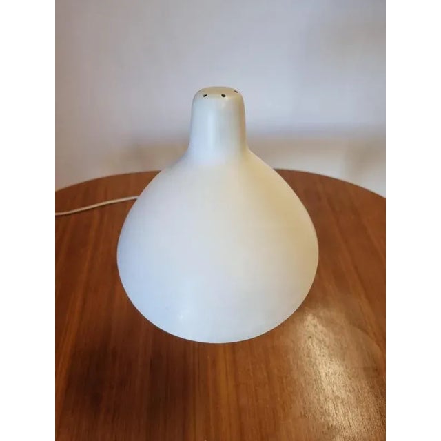 White Scandinavian Modern Brass Table or Desk Lamp by Harald Notini for Böhlmarks, 1950s For Sale - Image 8 of 14