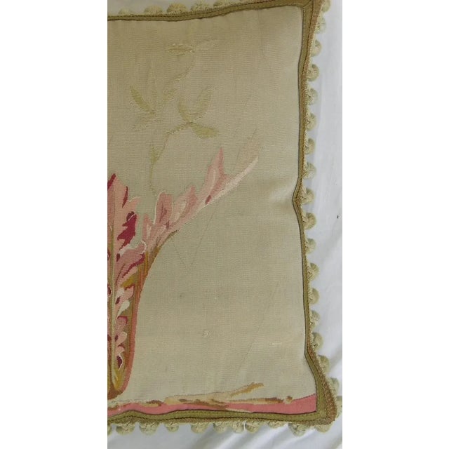 Textile Antique French Aubusson Tapestry Pillow For Sale - Image 7 of 9