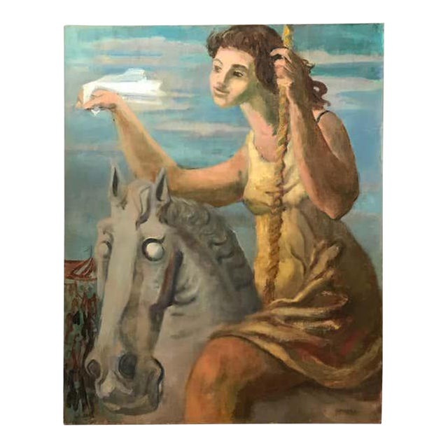 Carousel Oil Painting on Canvas by J. Mamez For Sale