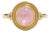 Vintage Inspired Rose Quartz and Topaz Ring in Silver, Gold, Size 6 For Sale