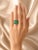 Art Deco Late 20th Century 18K White Gold Art Deco Hand Cut Sapphire Diamond Engagement Ring, Size 6.5 For Sale - Image 3 of 3