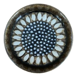 Handmade Sunflower Plate by Sylvia Leuchovius for Rörstrand Atelier, Sweden, 1971