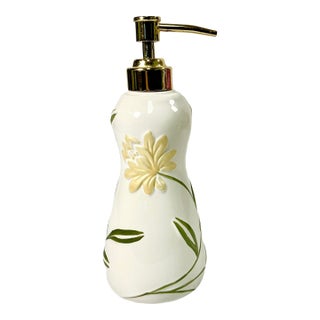 2019 Contemporary Art Nouveau Boho Chic Crosscill Penelope Ceramic Soap-Lotion Dispenser. For Sale