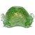 Green Vintage Barovier Toso Murano Green Bubbles Gold Flecks Italian Art Glass Flower Star Shape Bowl For Sale - Image 8 of 9