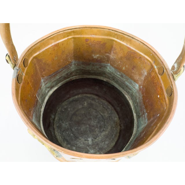 Antique French-Style Copper and Brass Jardiniere Planter With Gothic Mounts, C. 1900 For Sale - Image 13 of 18