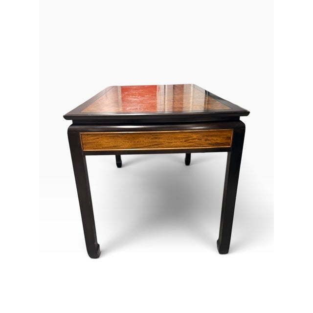 Black 1970s Raymond Sobota for Century Furniture Chin Hua Burl Wood Desk & Chair For Sale - Image 8 of 15