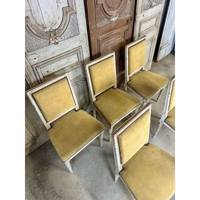 Louis XVI Style White Lacquered Chairs, 1900s, Set of 6 For Sale - Image 13 of 14
