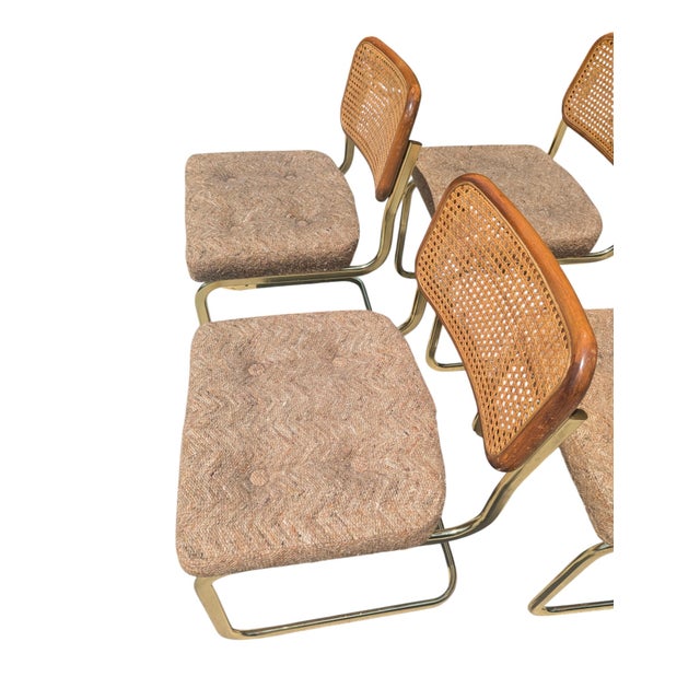 Vintage Italian Marcel Breuer Cesca Chairs and Dining Table- Set of 5 For Sale - Image 15 of 18