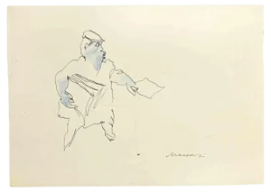 Mino Maccari, Newsie, Drawing in Ink, 1960s